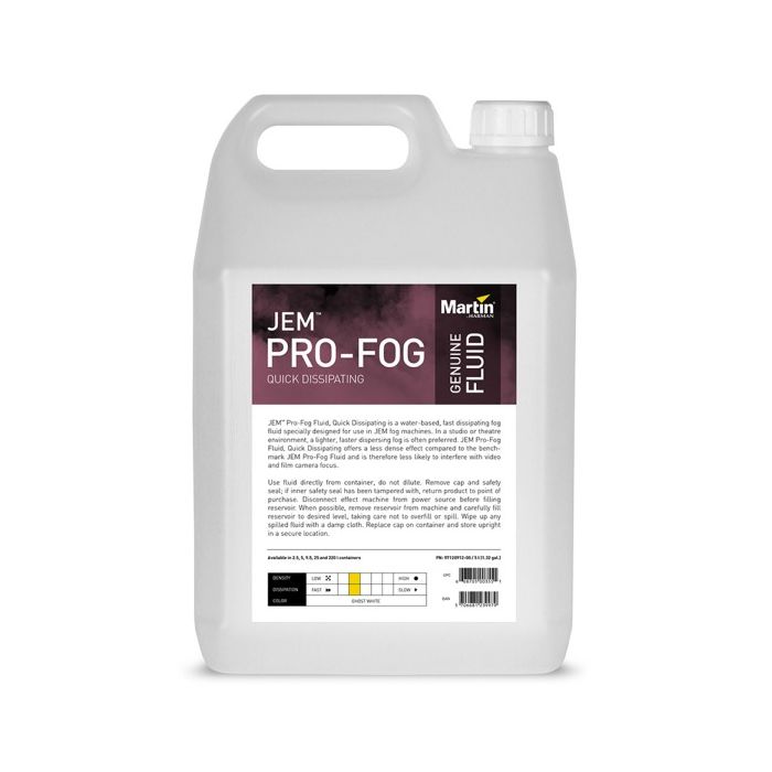Martin JEM Pro-Fog Fluid, Quick Dissipating, 4x5L