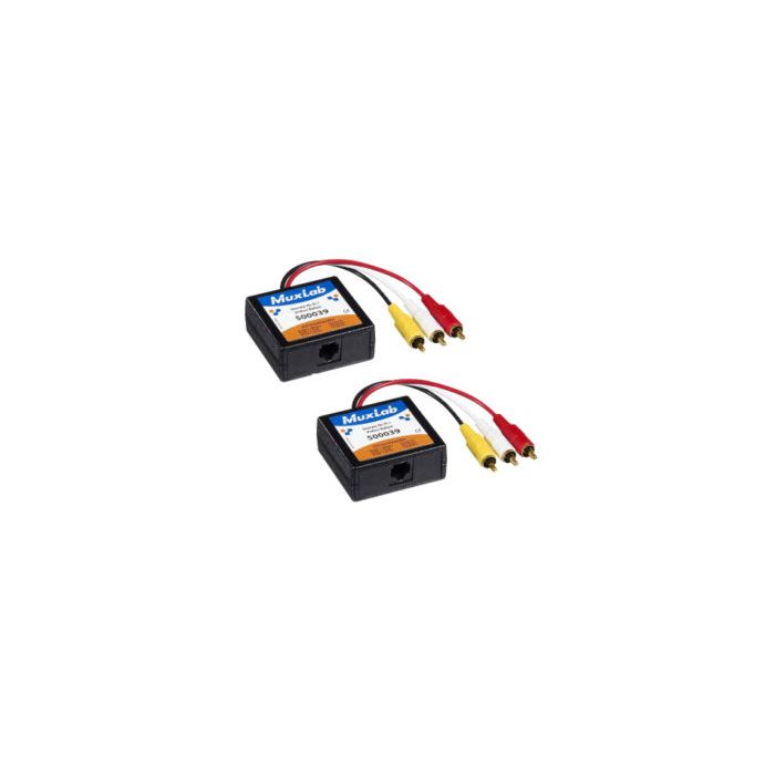 Muxlab Stereo Hi-Fi Video Balun, 2-Pack