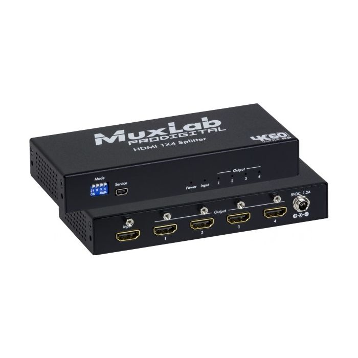Muxlab HDMI 1x4 Splitter, 4K/60