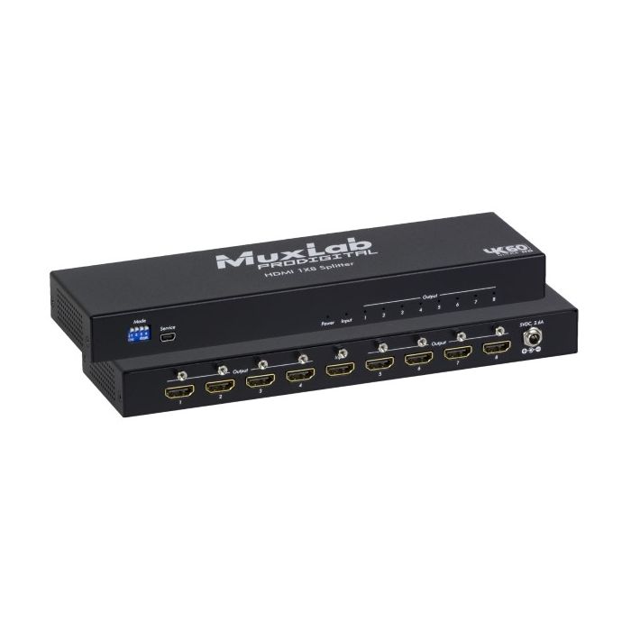 Muxlab HDMI 1x8 Splitter, 4K/60