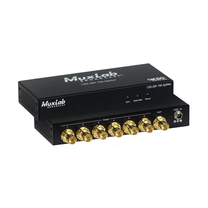 Muxlab 12G-SDI 1x6 Splitter, 4K/60
