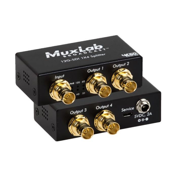 Muxlab 12G-SDI 1X4 Splitter, 4K/60