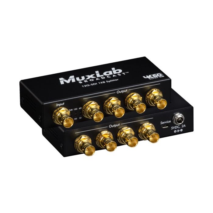 Muxlab 12G-SDI 1X8 Splitter, 4K/60